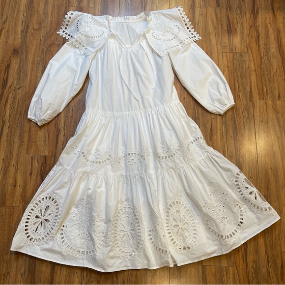 Sea New York White Ruffled Tiered Sundress - Picture 4 of 16